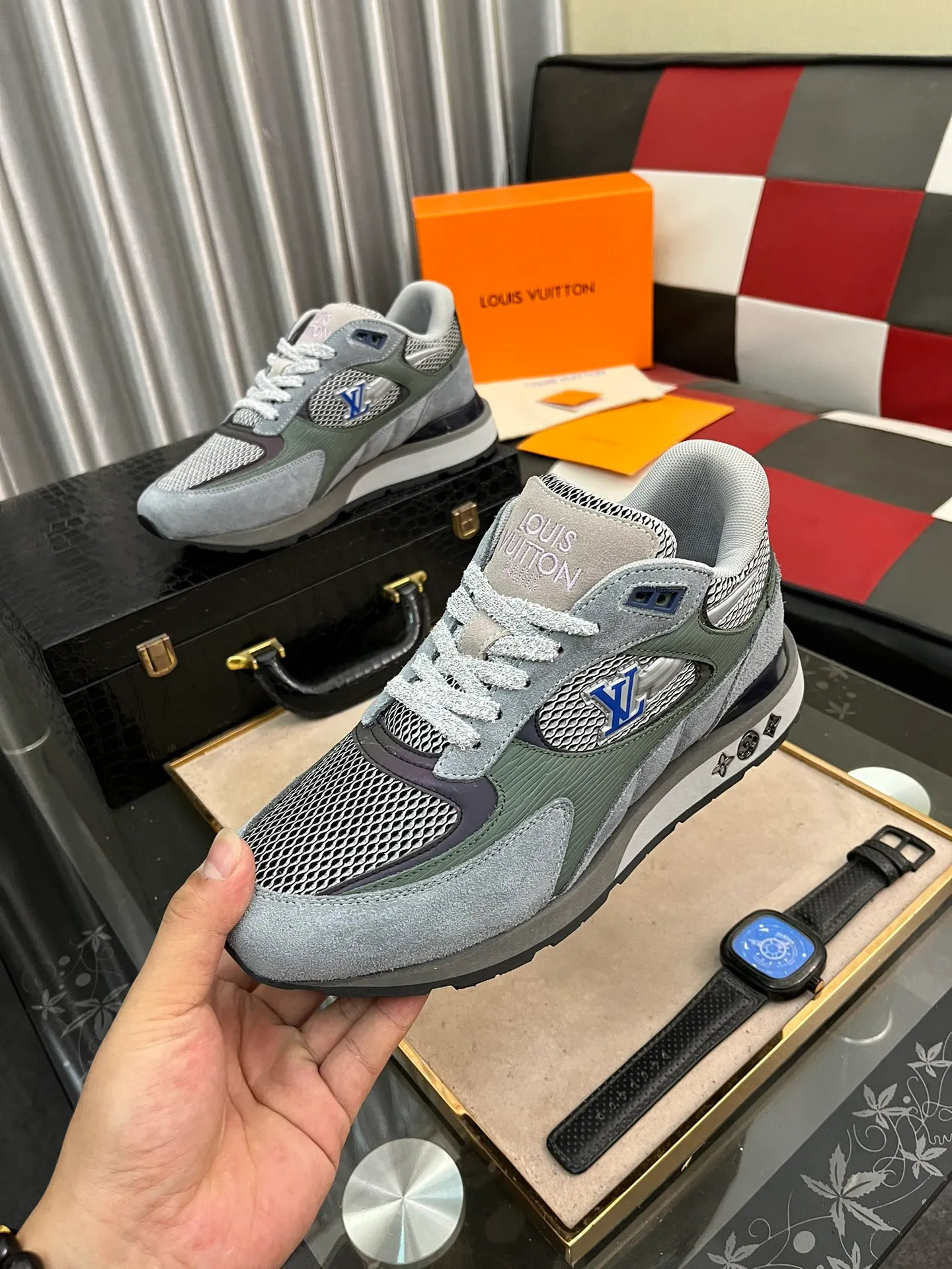 Men's Men's Shoes 💰660⌚️⌚️【LOUIS VUITTON) New 🍀LV Louis Vuitton*——LV classic dad shoes trendy shoes! Made of imported original soft calf leather, imported fly woven lining. Original wear-resistant rubber outsole! High quality products! Code number: 38-44